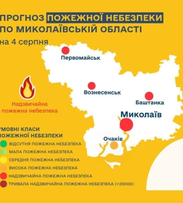 На Миколаївщині оголосили надзвичайний рівень пожежної небезпеки