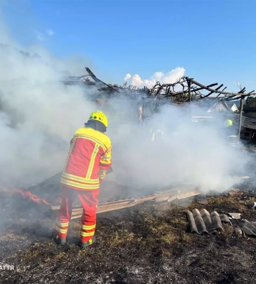Внаслідок загоряння сухої трави на Хустщині виникла пожежа в надвірній споруді