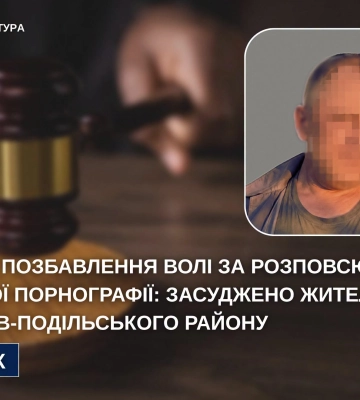 На Вінниччині чоловік вислухав вирок суду за розповсюдження дитячої порнографії