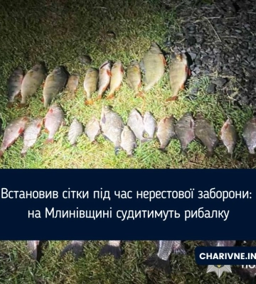 Встановив сітки під час нерестової заборони: на Млинівщині судитимуть рибалку