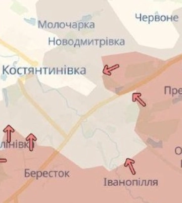 Ворог просунувся поблизу Костянтинівки, - DeepState. МАПА
