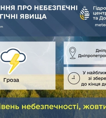 Дніпро накриє небезпечна гроза: негода почнеться вже найближчої години