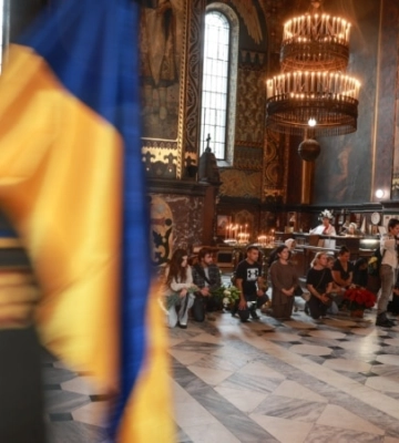 Прощання з пошуковцем тіл Олексієм Юковим у Києві