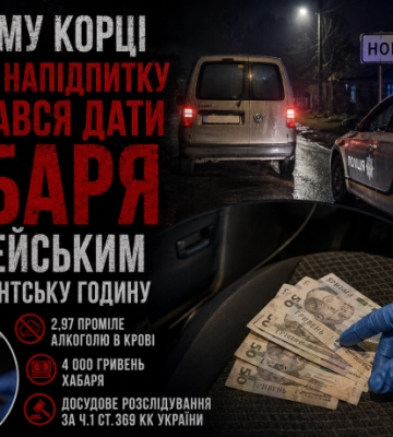 У Новому Корці п’яний водій у комендантську годину намагався «відкупитися» від поліції