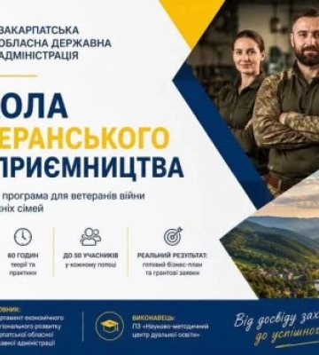 Розпочато реєстрацію на навчальну програму «Школа ветеранського підприємництва»