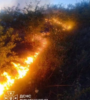 На Рівненщині рятувальники ліквідовували численні загоряння сухої трави та післяжнивних залишків