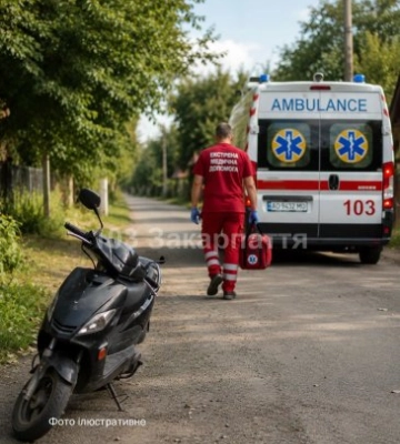 На Хустщині 13-річний хлопець впав зі скутера та потрапив до лікарні з травмою голови