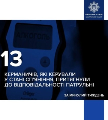 13 водіїв сіли за кермо напідпитку: на Закарпатті нагадали про багатотисячні штрафи