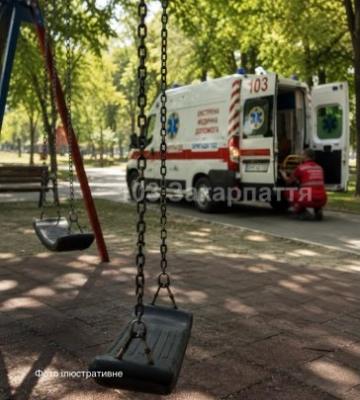 У парку Ужгорода 12-річний хлопчик впав із гойдалки та отримав важку травму голови