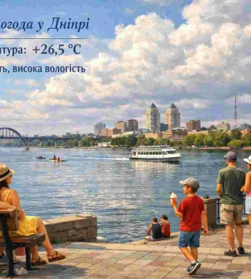 Прогноз погоди у Дніпрі на 12 серпня: тепло та хмарність