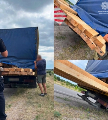 На Рівненщині зупинили вантажівку з пиломатеріалами: водій не мав документів про їхнє походження