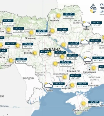 Прогноз погоды на 14 августа 2026 года в Украине: сохранится тепло без дождей