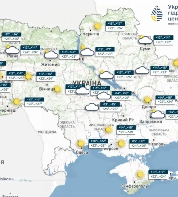 Прогноз погоды на 15 августа 2026 года в Украине: УкрГМЦ прогнозирует тёплые выходные без осадков