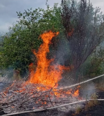 На Полтавщині внаслідок падіння ворожого БпЛА загорілася суха рослинність