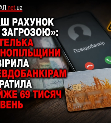 Жителька Тернопільщини повірила псевдобанкірам і втратила майже 69 тисяч гривень