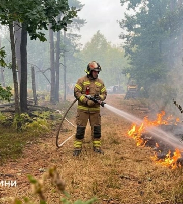 На Рівненщині спалахнула лісова пожежа: вогонь охопив близько 2 гектарів