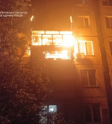 Уночі внаслідок атак у Дніпропетровській області було поранено 19-річну дівчину