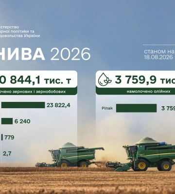 Жнива тривають: аграрії вже зібрали понад 30,8 млн тонн зерна