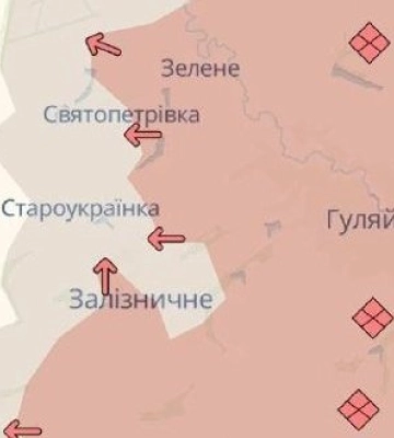 Оккупанты продвинулись вблизи Святопетровки в Запорожской области, - DeepState. КАРТА