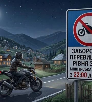 На території Міжгірської ОТГ вставлені обмеження руху мотоциклів з перевищенням шуму