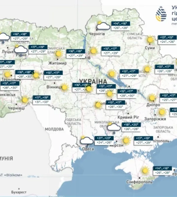 Прогноз погоды на 20 августа 2026 года в Украине: дожди, грозы и жара до 37°