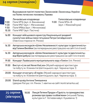 Як Львів святкуватиме День Незалежності: повна програма всіх заходів та концертів