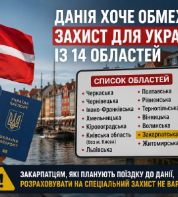 Данія хоче обмежити захист для українців із 14 областей: Закарпаття також у списку