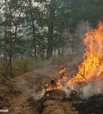 На Черкащині шосту добу гасять лісову пожежу