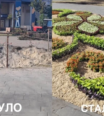 У Дарницькому районі Києва відновлено клумбу, знищену ворожим обстрілом 