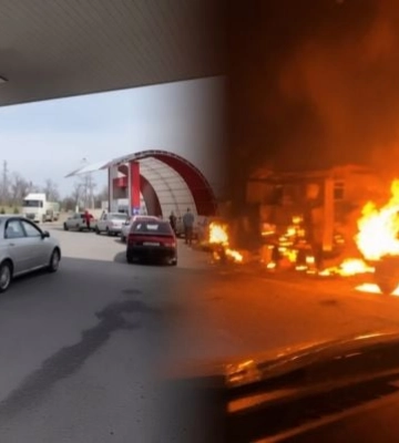 В оккупированном Мелитополе ночью сгорела заправка известного предателя (видео)