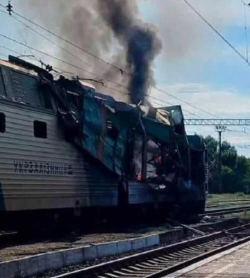 Ворожий дрон атакував поїзд у Миколаївській області