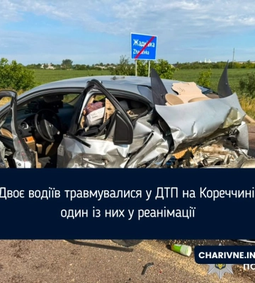 Двоє водіїв травмувалися у ДТП на Кореччині, один із них у реанімації