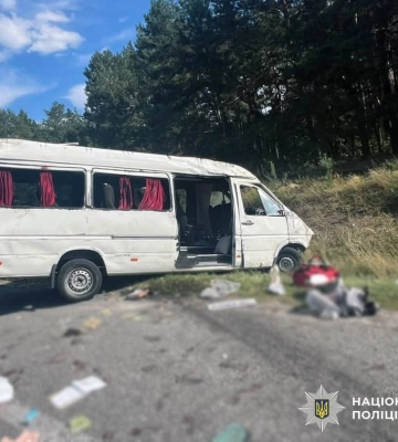 ДТП на Житомирщині: легковик на трасі перекинув бусик із пасажирами, семеро людей у лікарні. ФОТО