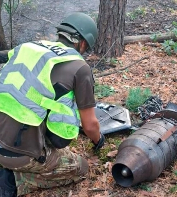 У Голосіївському районі через уламки дрона сталася лісова пожежа