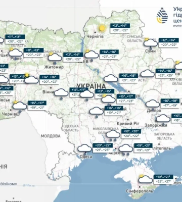Прогноз погоди на 27 серпня 2026 р. в Україні: дощі, грози та до +31°