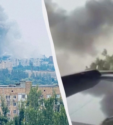 Ракетный удар по оккупированному Донецку: над городом поднялся черный дым