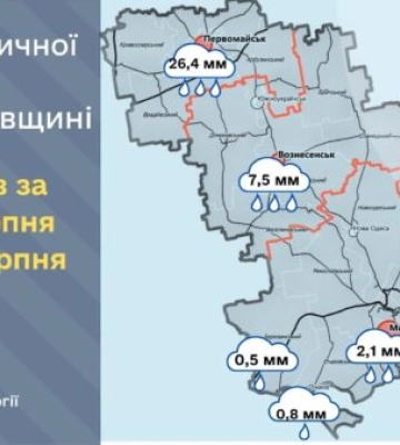 Первомайщину залило дощами: у місті випала найбільша кількість опадів в області