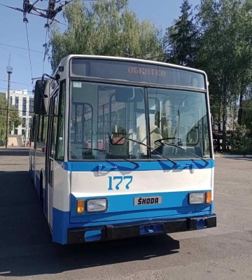 Із капітального ремонту на дороги Рівного вийшов тролейбус «Шкода» 14Т з бортовим номером 177