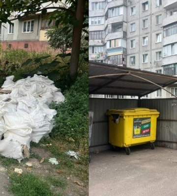 У Рівному прибрали сміття, яке залишили біля контейнерів на двох вулицях