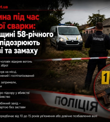 Стрілянина під час побутової сварки: на Черкащині 58-річного чоловіка підозрюють у вбивстві та замаху