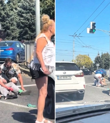 Пішохода підкинуло на капот вверх ногами: у Дніпрі біля цирку сталася ДТП, - ВІДЕО
