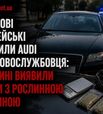 У Харкові поліцейські зупинили Audi військовослужбовця: у машині виявили пакети з рослинною речовиною