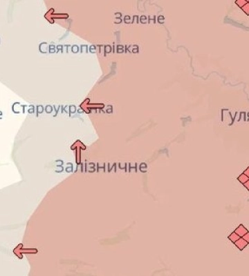 Ворог просунувся поблизу Залізничного на Запоріжжі,- DeepState. МАПА