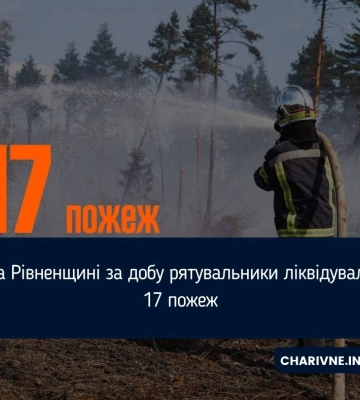 На Рівненщині за добу рятувальники ліквідували 17 пожеж