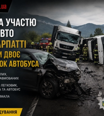 У ДТП за участю трьох авто на Закарпатті загинули двоє пасажирок автобуса