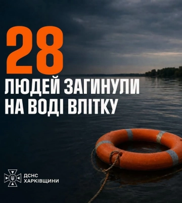 28 людей загинули влітку у водоймах Харківщини – ДСНС