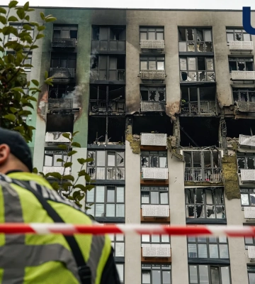 Как выглядит многоэтажка в Киеве после удара БПЛА рф 1 сентября - фоторепортаж
