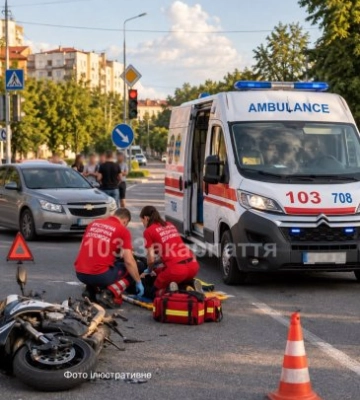 Жорстка аварія на дорогах Закарпаття: у Мукачеві не поділили проїзну частину легковик та мотоцикл