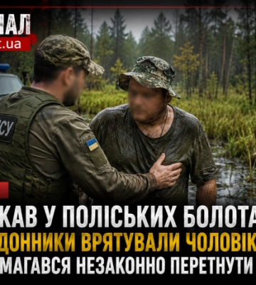 Заблукав у поліських болотах: прикордонники врятували чоловіка, який намагався незаконно перетнути кордон