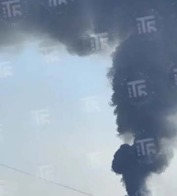Після російської атаки у Броварах  горить промислове підприємство